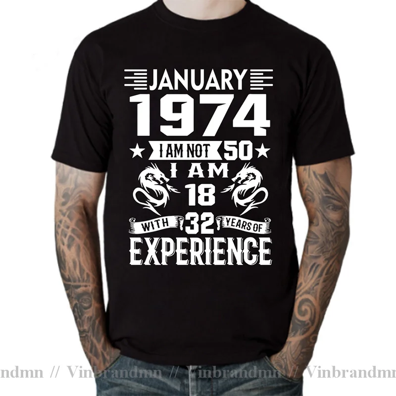 I'm 18 with 32 Year of Experience Born in 1974 Nov September Oct Dec Jan Feb March April May June July August 50Th Birth T Shirt