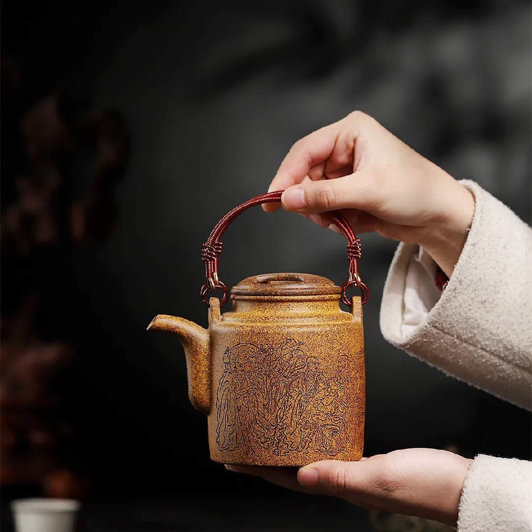 High Quality Yixing Purple Sand Teapot Ore Beige Clay Temperature Fired High-Grade Exquisite Origin