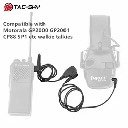 TAC-SKY U94 PTT M Kopf auf 3,5 Kabeladapter, kompatibel mit MSA SORDIN/Impact Sport/Walker's Razor Tactical Shooting Ohrenschützern