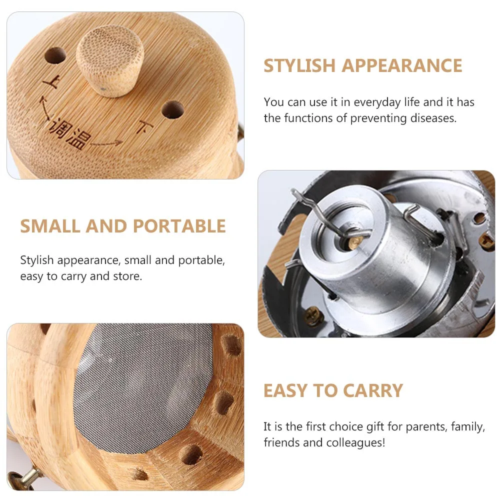 

1Set Bamboo Moxibustion Box Portable Moxa Heat Tank for Health Maintenance Gift Moxibustion Box