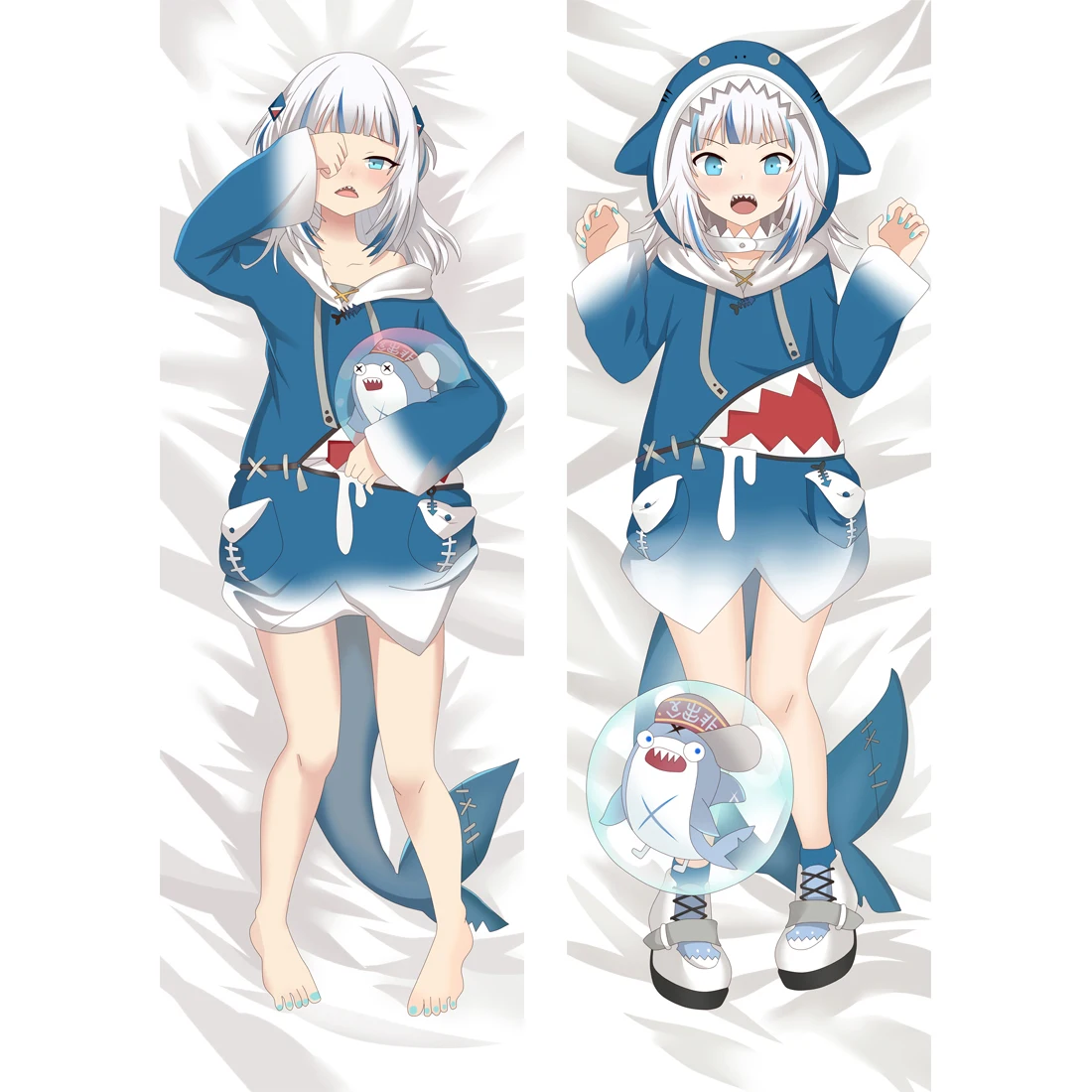 

50x180cm Anime Pillow Case 2-Side Printed Throw Cushion Body Pillow Cover Peach Skin Cartoon Hugging Body Pillow Case Otaku