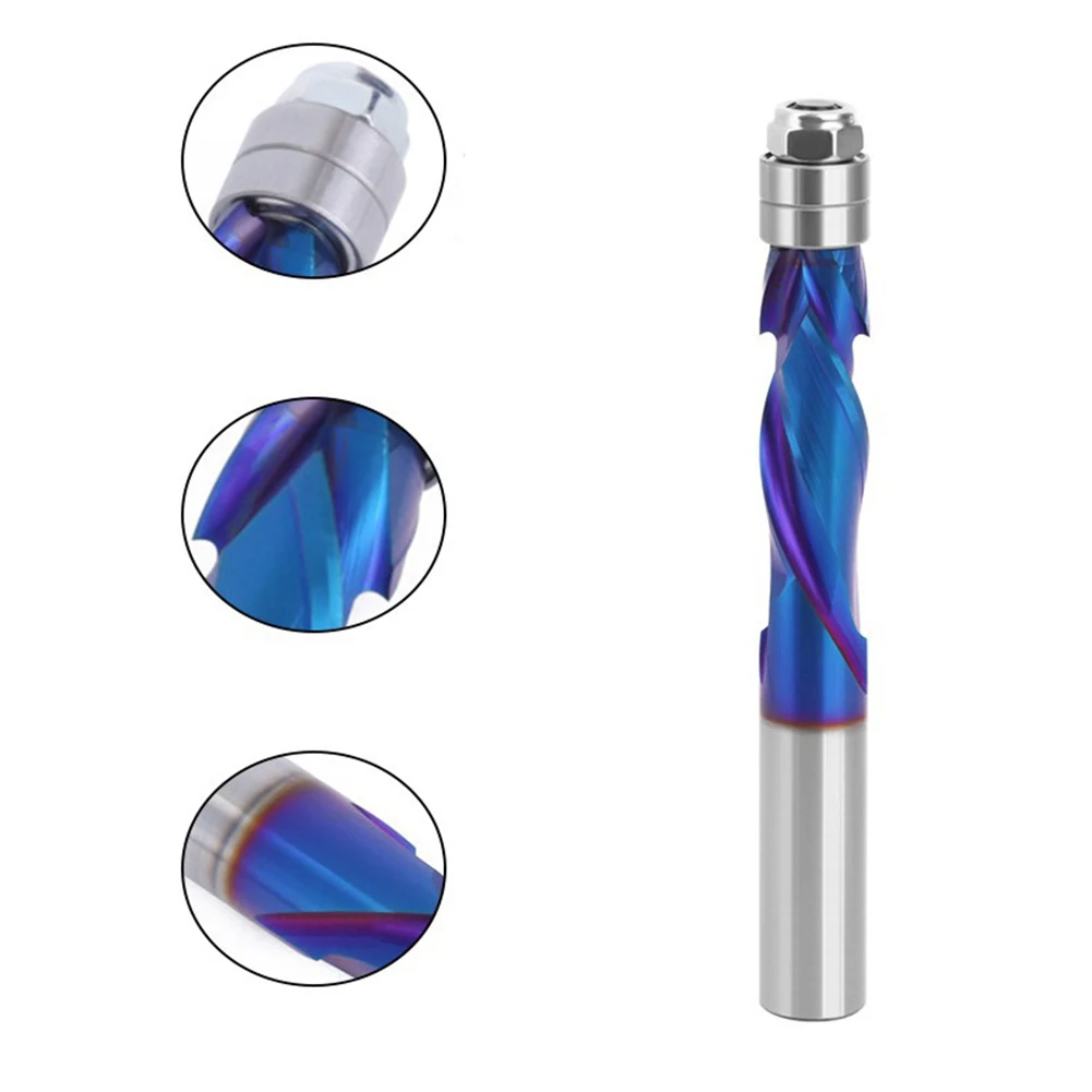 12 or 12 Steel CNC Router Bit with For Nano Blue Coating for Smooth Cutting and Extended Tool Life in Woodwork