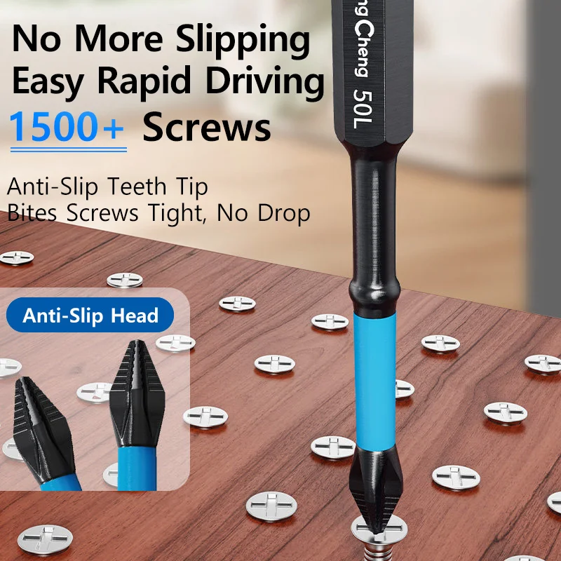 S2 Steel Phillips Impact Bit Magnetic Anti-Slip Bullet Head Screwdriver Bit for Construction Drywall Framing Fastening Work