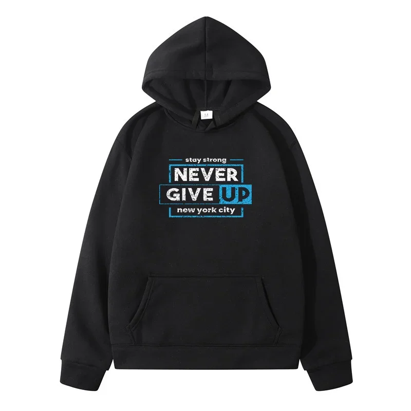 

Never Give Up 2024 Autumn Pure Cotton Clothing Men's Sweat-shirt New in Hoodies & Sweatshirts Y2k Long Sleeve Casual Hoodie