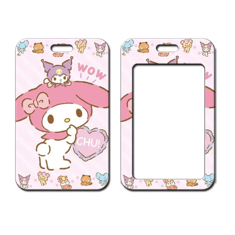 Kawaii Cute Sanrio My Melody Id Card Holder Promotion Abs Student Card Meal Card Transportation Creative Bus Card Set Girls Gift