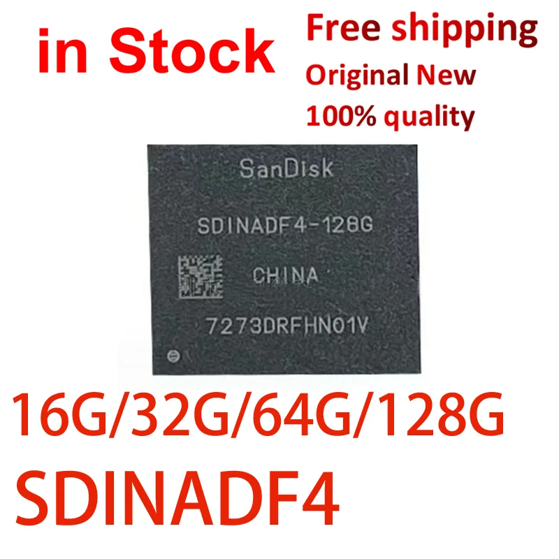 (1 PCS)100% New SDINADF4-16G SDINADF4-32G SDINADF4-64G SDINADF4-128G BGA153 EMMC 5.1 Storage IC chipset