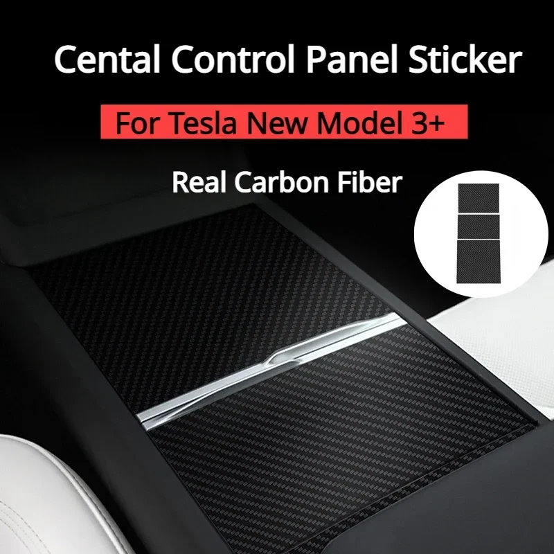 

Real Carbon Fiber Central Control Panel for Tesla New Model 3+ Console Cover Panel Patch Sticker New Model3 Car Accessories 2024