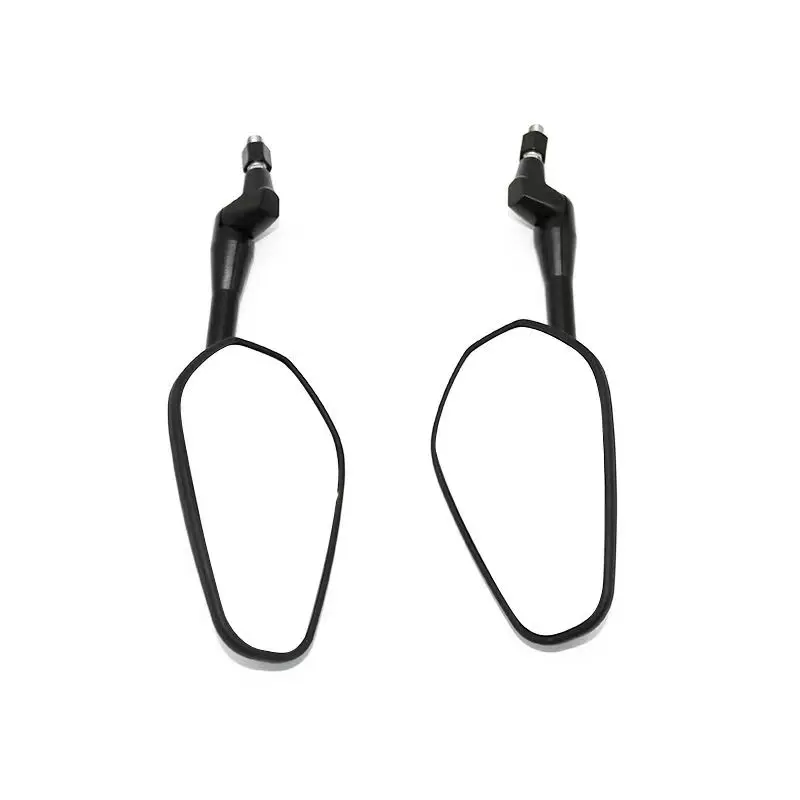 Pair Motorcycle Black Universal 8mm 10mm Side Mirror Rearview Mirror Anti-fall Folding Oval Mirror