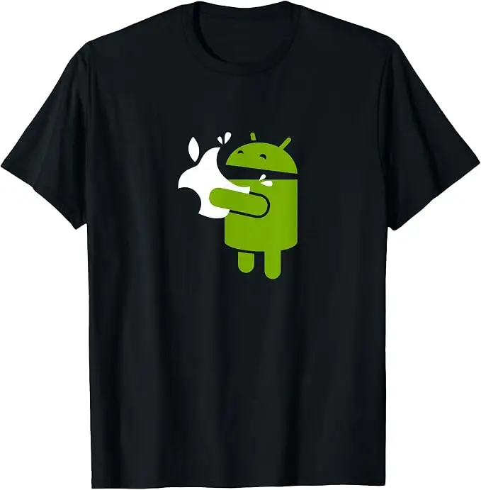 Grüner Roboter isst einen Apfel Grafik-T-Shirt | Lustiges T-Shirt für App-Entwickler, personalisiert, Y2k-Programmierer, Programmieringenieur, Kleidung, T-Shirt – Detail 7