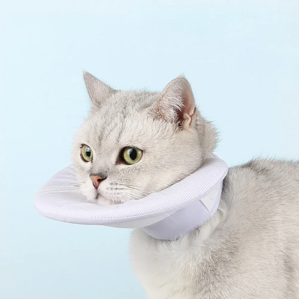 New Double Sided Cat Recovery Collar Cone Adjustable Soft Cat Protective Neck Cotton Breathable Dog Saliva Towel