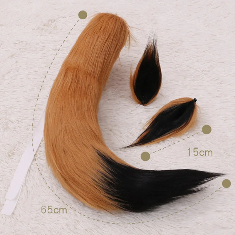 Vrouw Meisjes Japan Fox Wolf Ear Tail Harige Hoofdband Rekwisieten Carnaval Party Fancy Dress Gift Anime Cosplay Kostuum Kerst