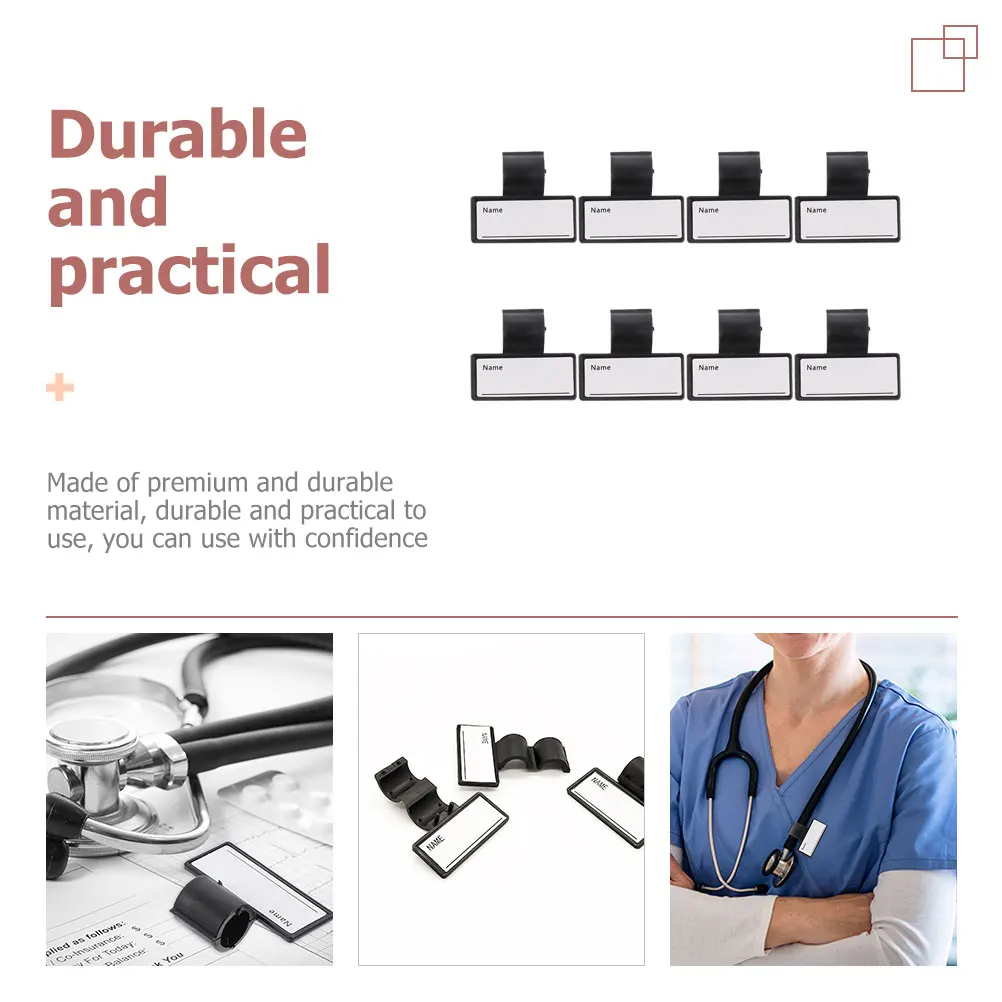 

8pcs Stethoscope Name Tags Portable Id Identification Clip For Tube Tag Small Bright Color Easy Identify Name Sign Accessories