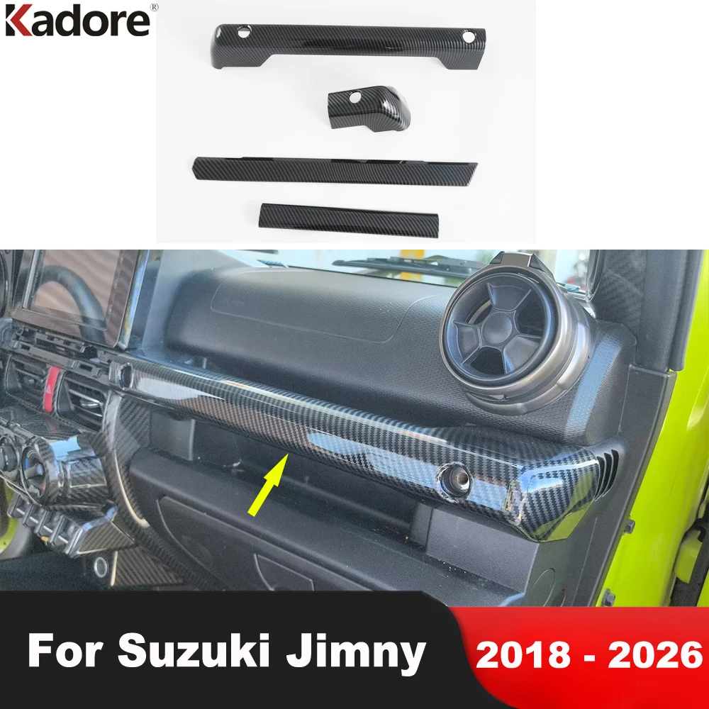 

For Suzuki Jimny 2018-2022 2023 2024 2025 2026 Carbon Fiber Car Center Console Dashboard Panel Cover Trim Interior Accessories