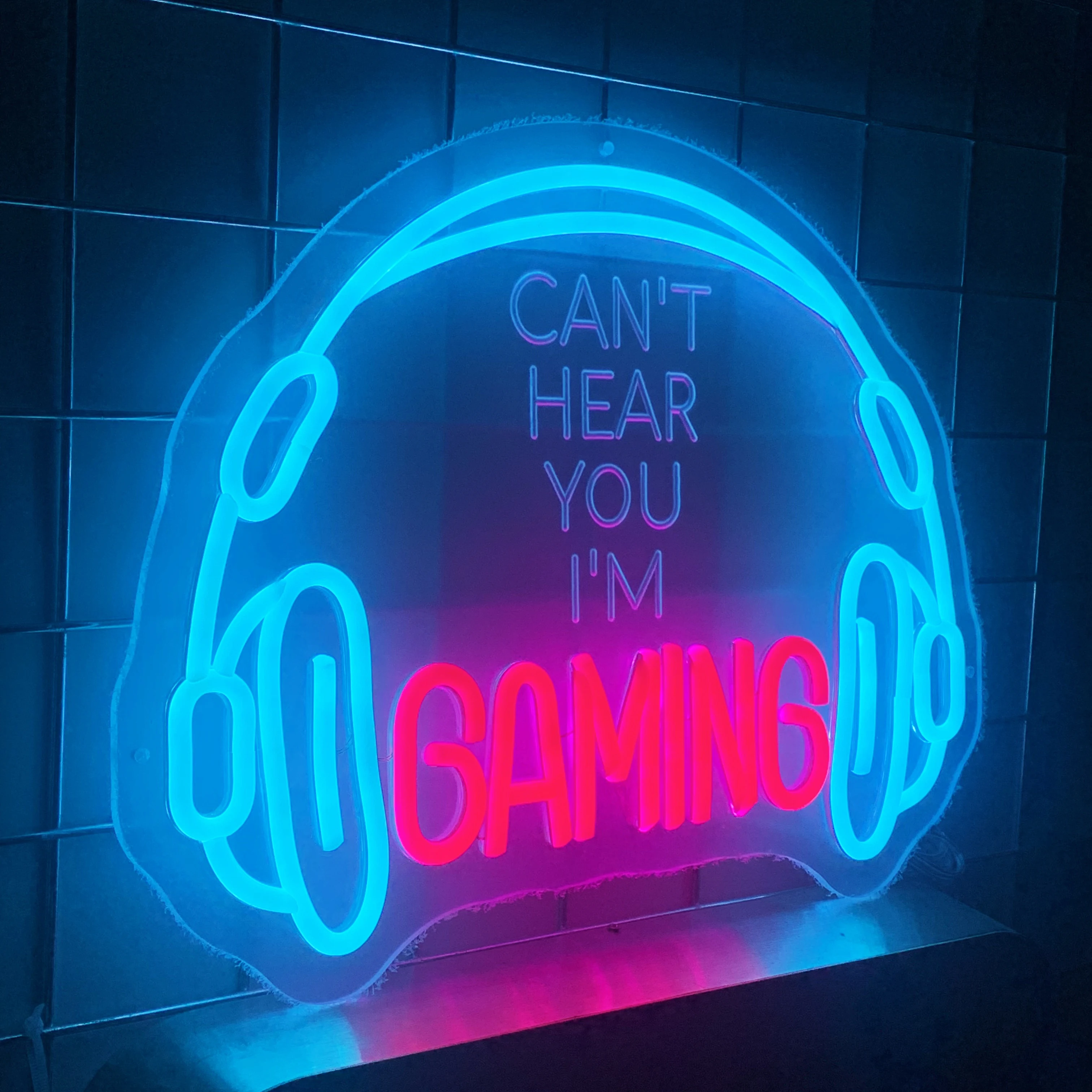 Headphone Neon Sign Dimmable Akrilik Headphone LED Neon Light Music Room Display Neon Lamp Wall Decor