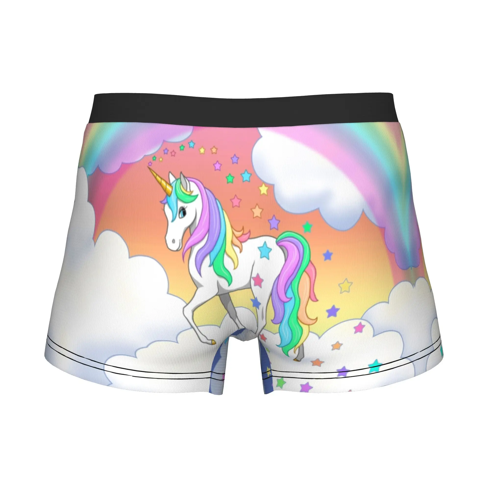Pretty Rainbow Unicorn Falling Stars Boxer Shorts For Men 3D Printed  Underwear Panties Briefs Breathable Underpants