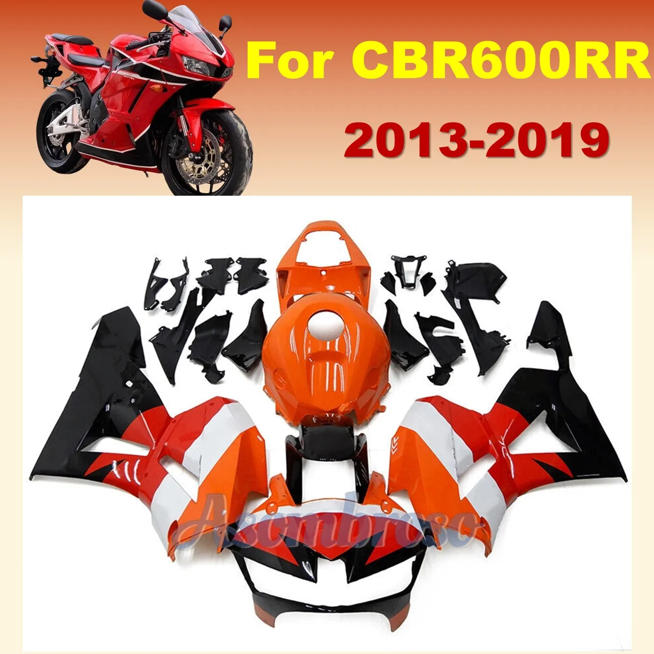 New ABS Fairings Injection for HONDA Repsol CBR600RR 2013 2014 2015 2016 2017 2018 2019 cbr 600rr Orange Black Bodywork Housing