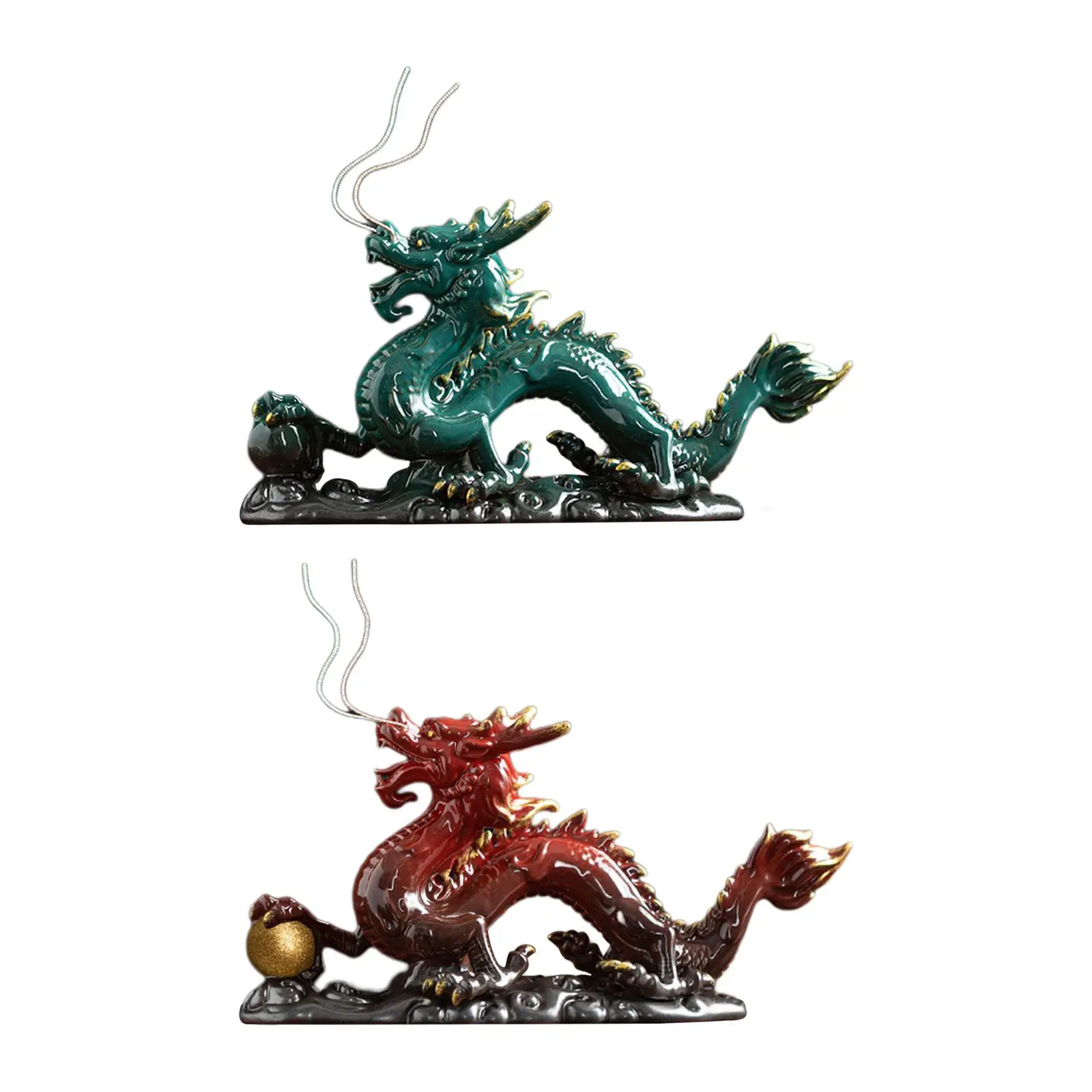 

Dragon Figurine Table Centerpiece Ornament Crafts Ceramic Chinese Dragon Statue for Office Bedroom Cabinet Bookshelf Living Room