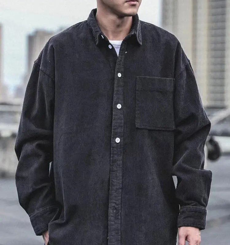 

Japanese-style Men's Corduroy Coat Vintage and Loose-fit Shirt Large Size High-end and Casual Shirt