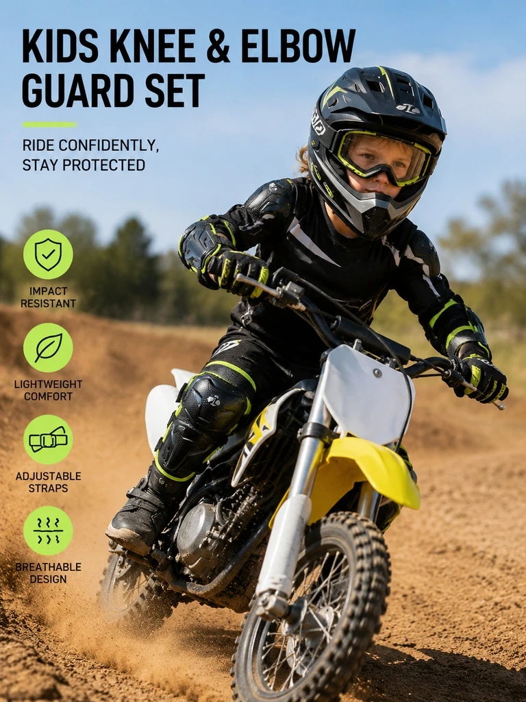 Kids Protective Gear 4‑Pcs Set - Knee Guard Hard recension och pris