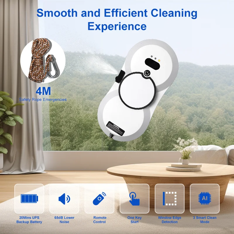 Robot Window Cleaning UPS System Robot Window Cleaning Vacuum Smart Home Appliance Automatic Cleaning Glass Window Cleaner