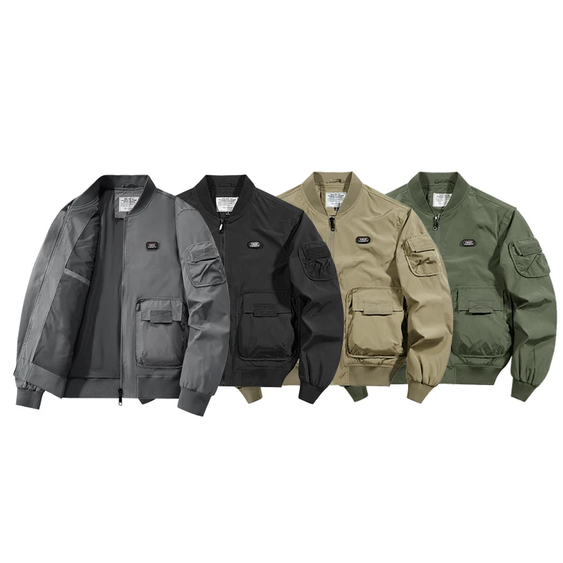 

Autumn And Winter Men's Pilot Jacket Loose Plus Size Flight Suit Tactical Hunting Workwear Outdoor Sports Multi Pocket Jacket
