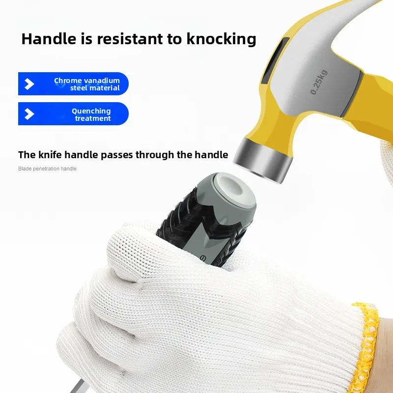 مفك براغي مثقوب أساسي متقاطع من سبائك الصلب ذات شفرة مسطحة ومفك براغي ذو مقبض مسطح مع سترون