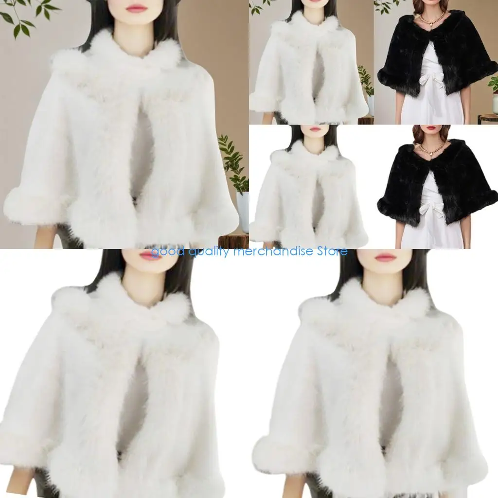 

Y5JD Мягкая шаль из искусственного волоса в холодную погоду теплая накидка для женской ночи