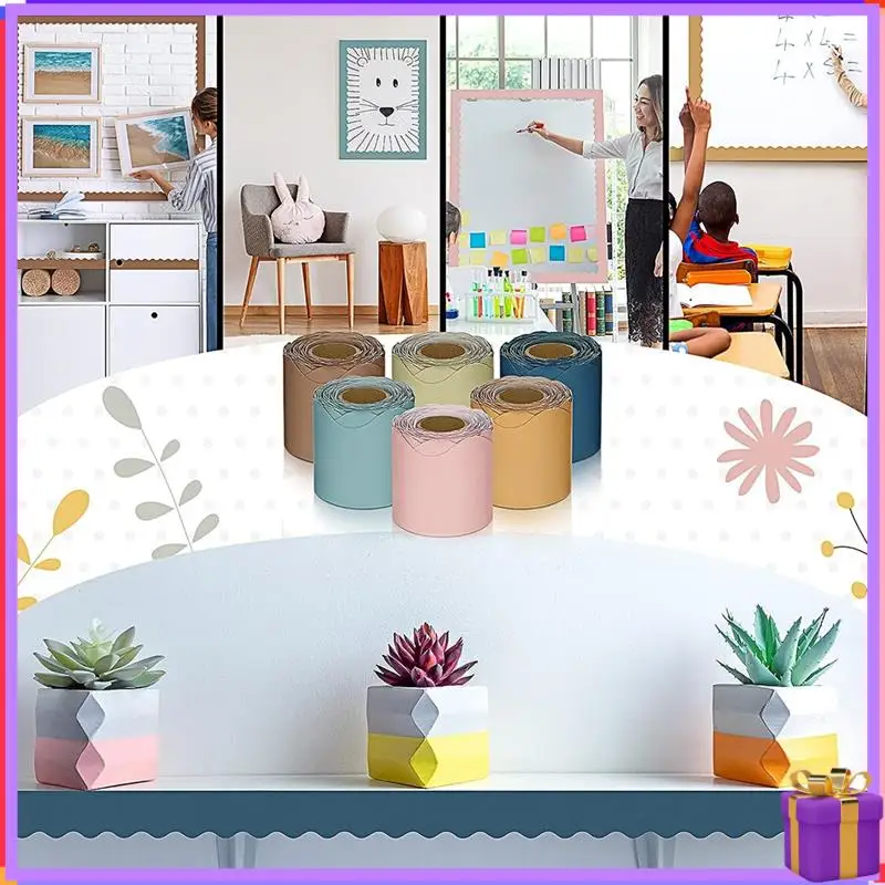 

1Set 196.8 Ft Color Classroom Borders For Bulletin Board Scalloped Bulletin Board For Classroom Bulletin Board Decor Paper