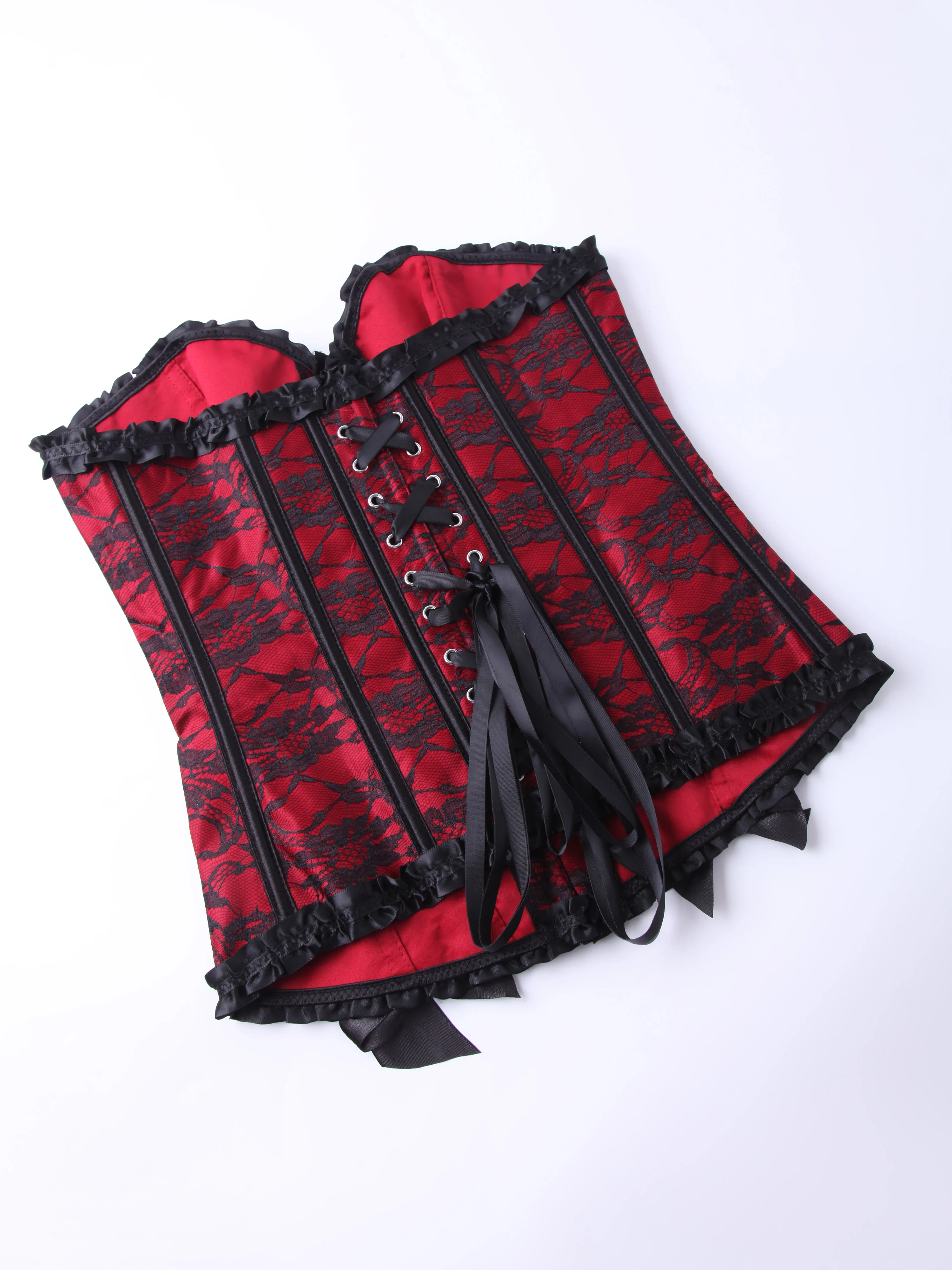 مشد كورت بدون حمالات مع دانتيل على شكل فراشة للنساء