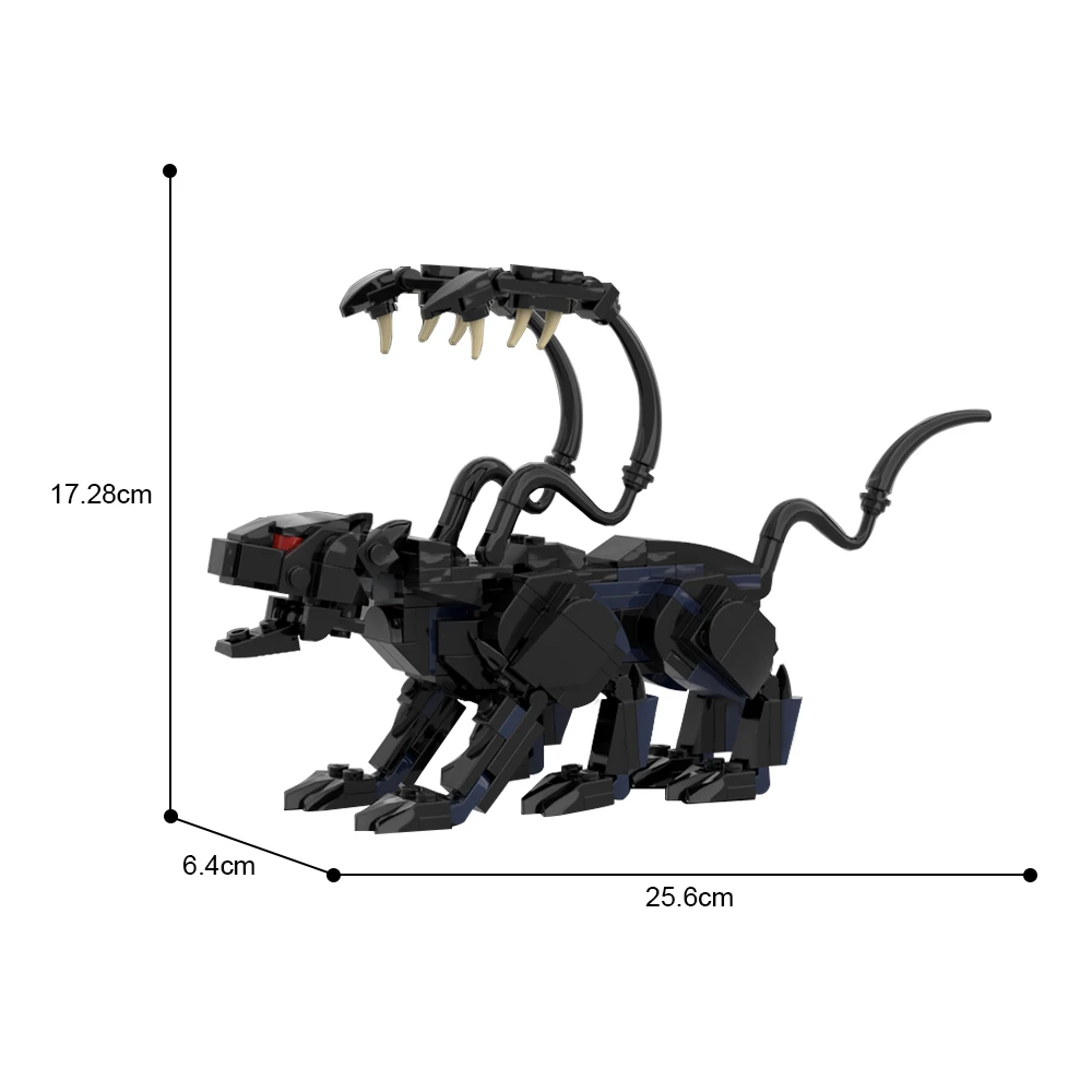 BuildMOC Dungeons Displacer Beast Black Monster Building Blocks Model Dragon Game Character Bricks DIY Assembled Toy Kids Gift