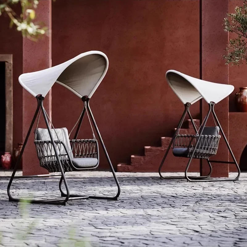 Nordic courtyard  woven sofa hotel villa  backyard metal furniture rattan chair set art leisure  made