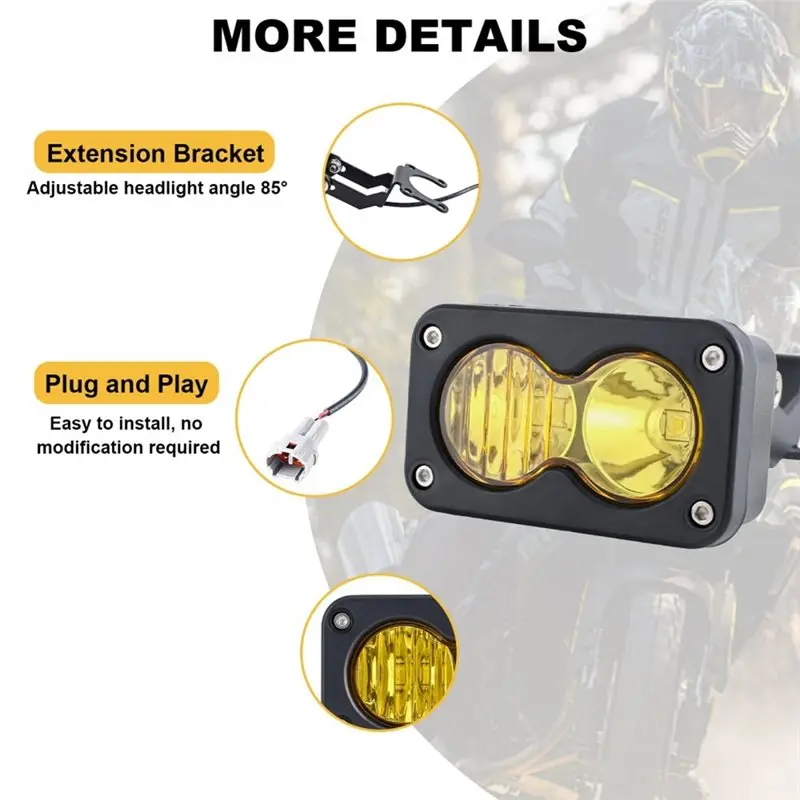 Motorcycle For Sur-Ron Segway X260 Talaria LED Headlight Kit And Flood Light Pods Combo Kit White-A91R