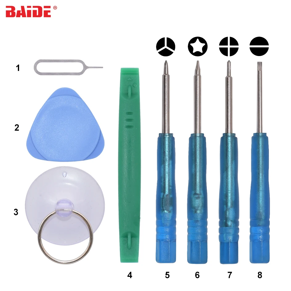 

Mini Screwdriver Set 7 Pcs 8 in 1 Repair Opening Tools Kit With 0.6Y 0.8 Pentalobe 1.5 Phillips Slotted For iPhone Mobile Phone