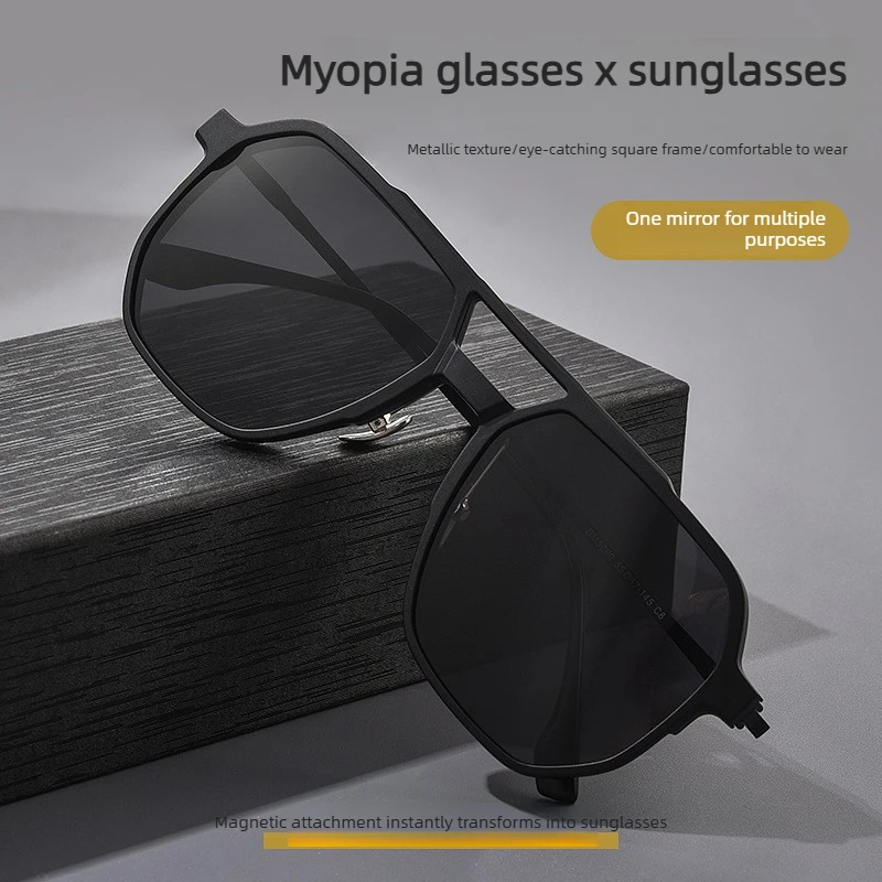 

Large Frame Pure Titanium Magnetic Prescription Glasses Men Pilot Retro Polarized Night Vision Driving Fishing Sunglasses UV400