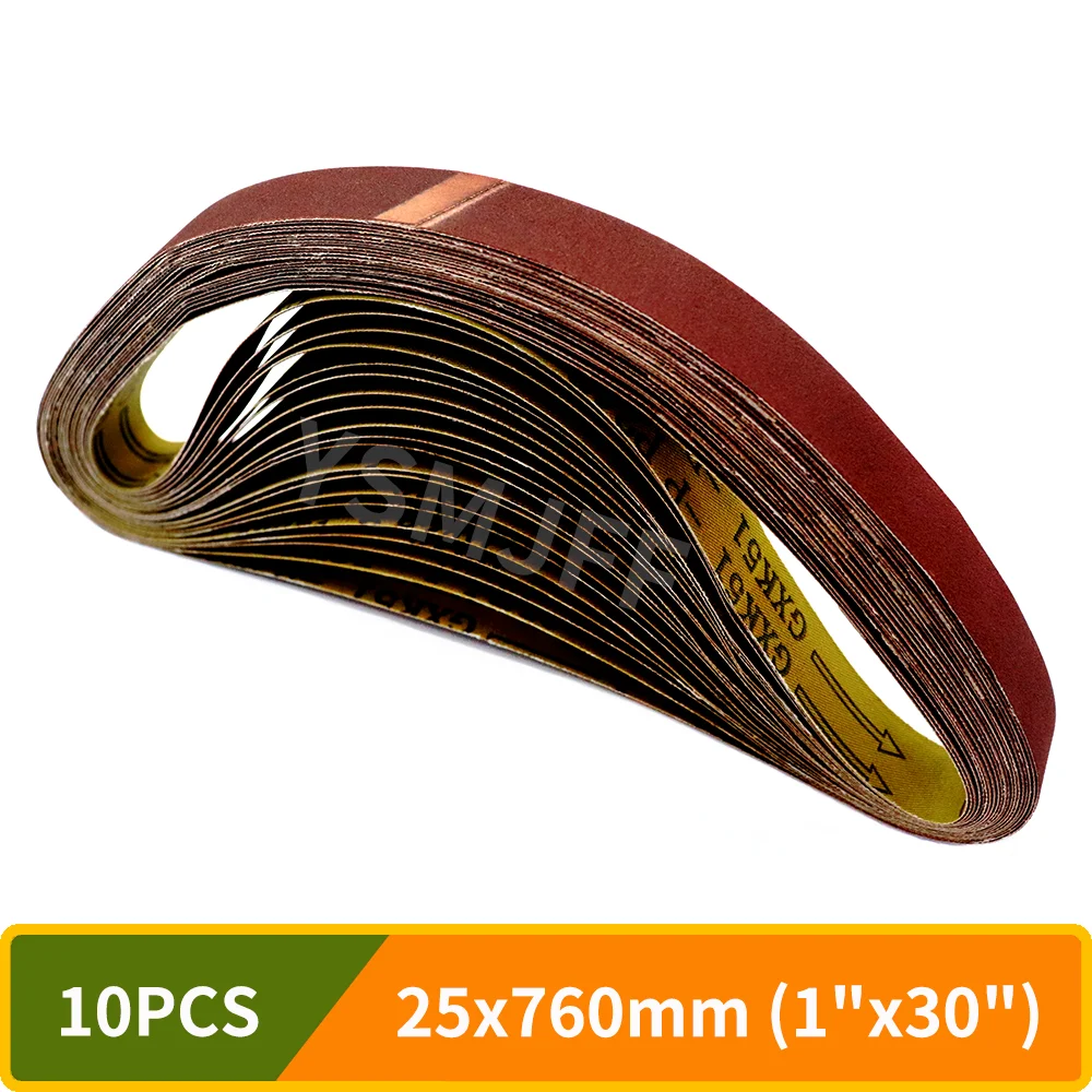 

10PCS 760x25mm Sanding Belts, 1" x 30" Aluminum Oxide Sanding Belt, 40-1000 Grits Abrasive Belts for Woodworking Metal Polishing