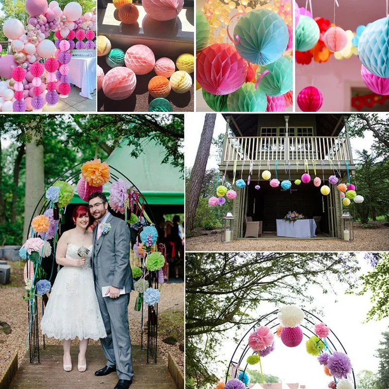 Craft Paper Honeycomb Balls Lantern Ball Anniversary Engagement Wedding Birthday Party Decoration Shopping Mall Event Pendant