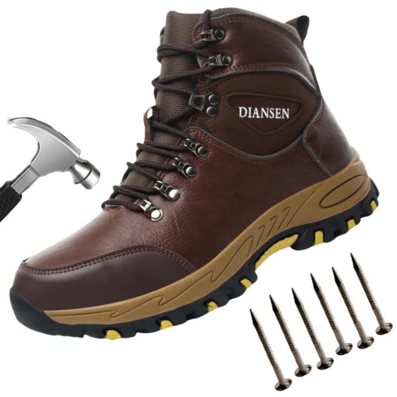 

Work Hiker Boots Steel Toe Non Slip Anti-puncture Protection Safety Shoes Comfort Anti Shock Security Protective Shoes for Men