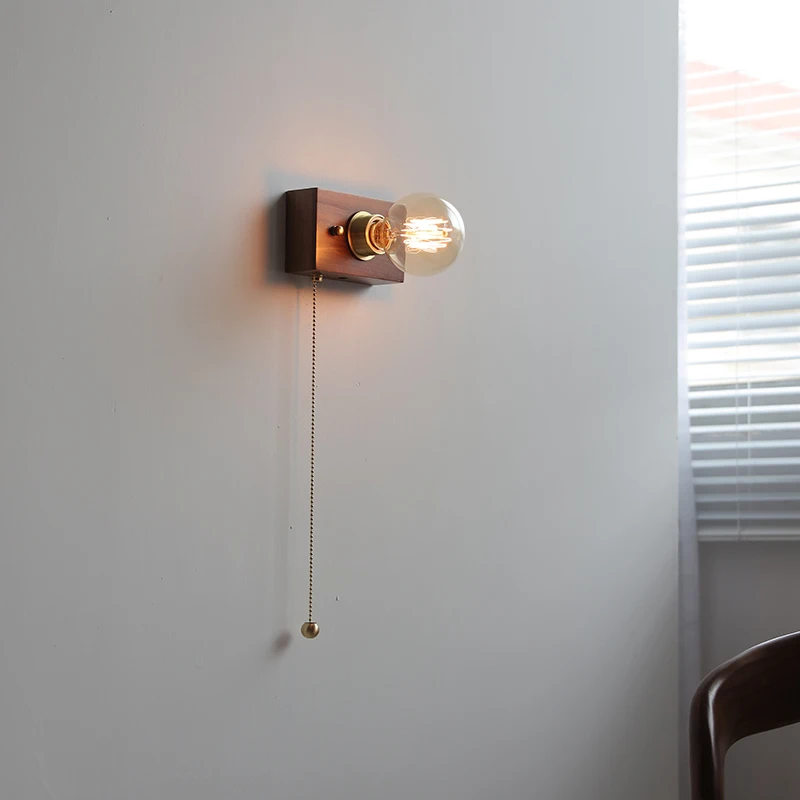 

Ореховая винтажная древесина E27, украшение для дома, спальни, фотообои, внутреннее освещение, настенная лестница