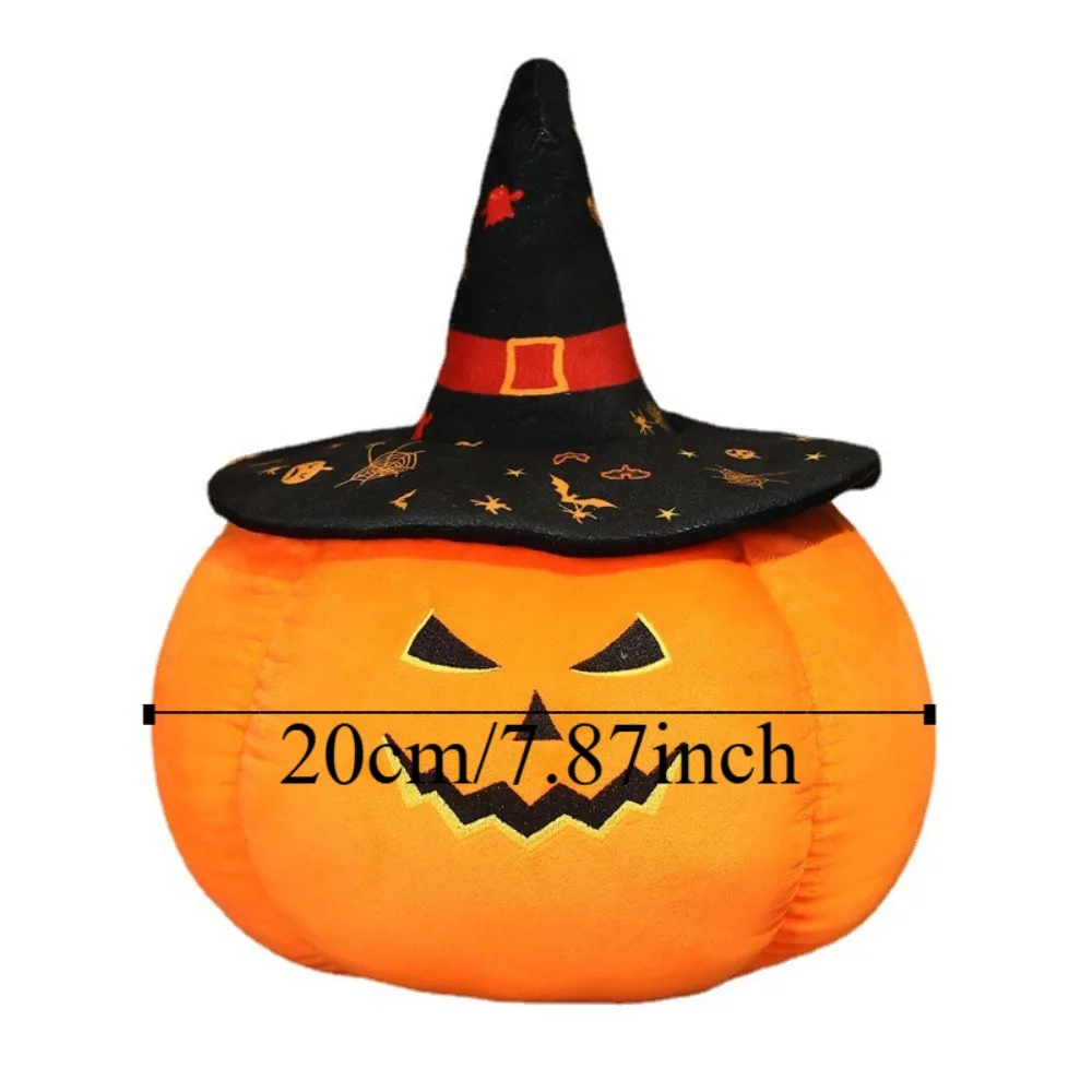 Usando chapéu abóbora demônio boneca recheado macio halloween brinquedo de pelúcia engraçado pp algodão halloween abóbora lance travesseiro crianças presente