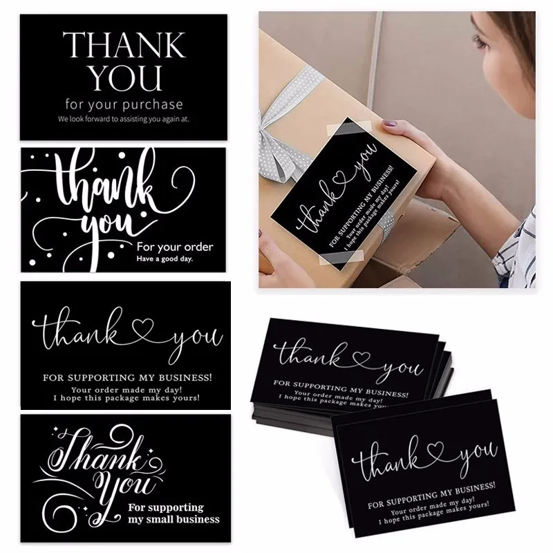 50pcs exquisite thank you cards - perfect for business, small business, holiday gifts, birthdays, weddings, and Thanksgiving!