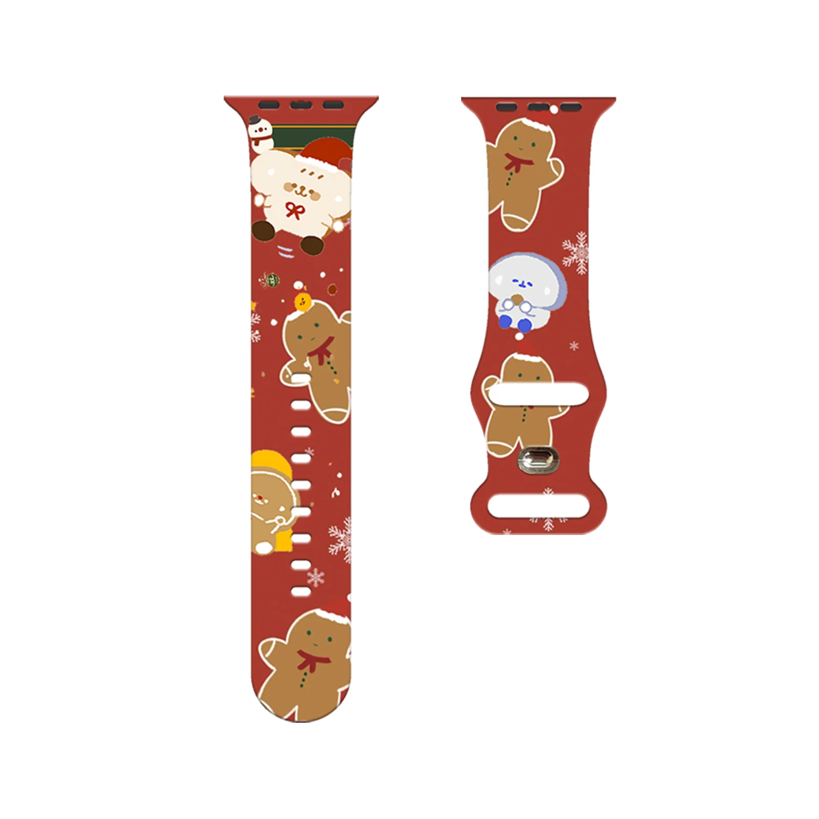 

Christmas biscuit for Apple Watch 11 10 9 8 7 Silicone Band Replacable Bracelet for iWatch 46mm 42mm 41mm 40mm Watchband