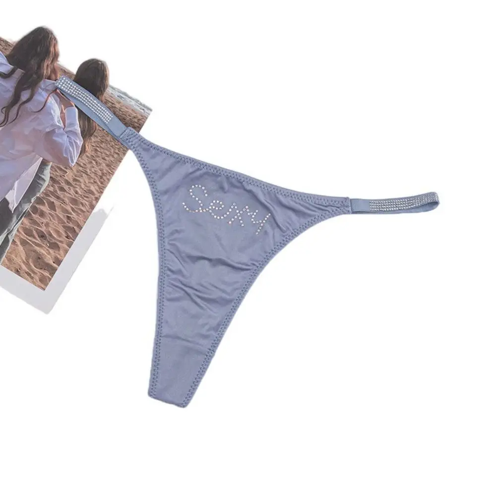 

Sweet Low-waist Seamless Panties Thin Belt Solid Color Women Thong Sports Panties Female Lingerie Rhinestone Briefs Ladies