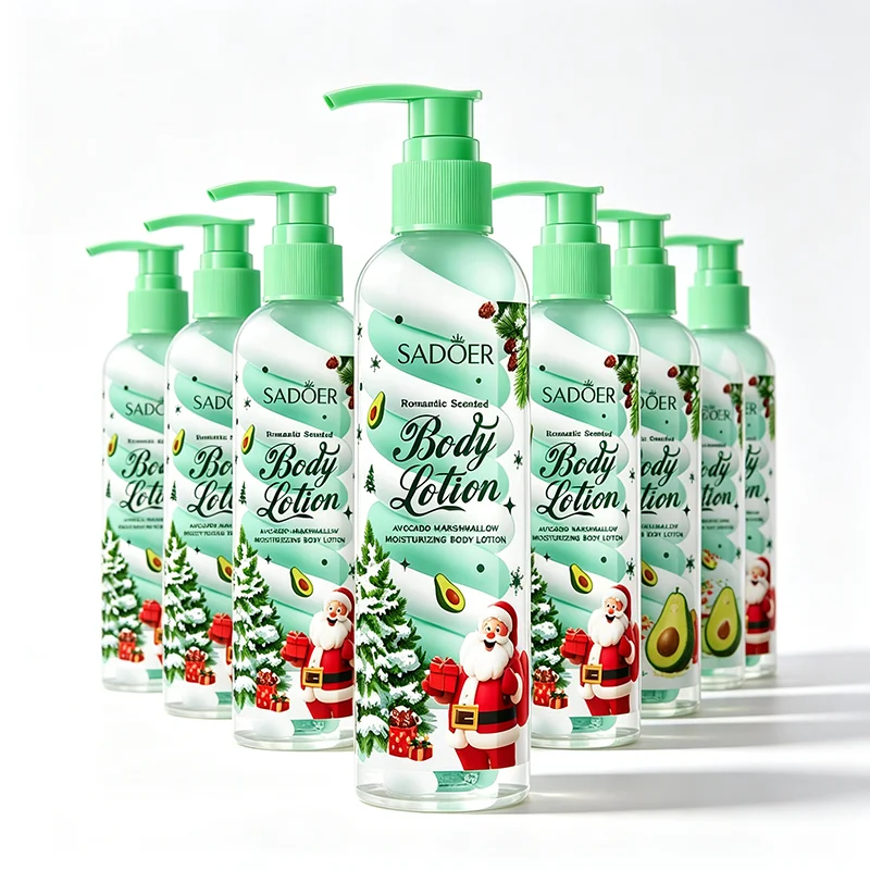 Avocado Marshmallow Body Lotion,Christmas Moisturizing Skincare,Winter Nourishing Smoothing Hydrating Cream,Lightweight Texture