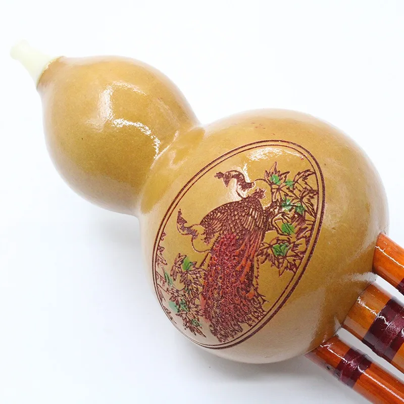 Hulusi Gourd Flute C Key B Key Phoenix Tail Bamboo Ethnic Wind Instrument Adult Beginner Soft Voice