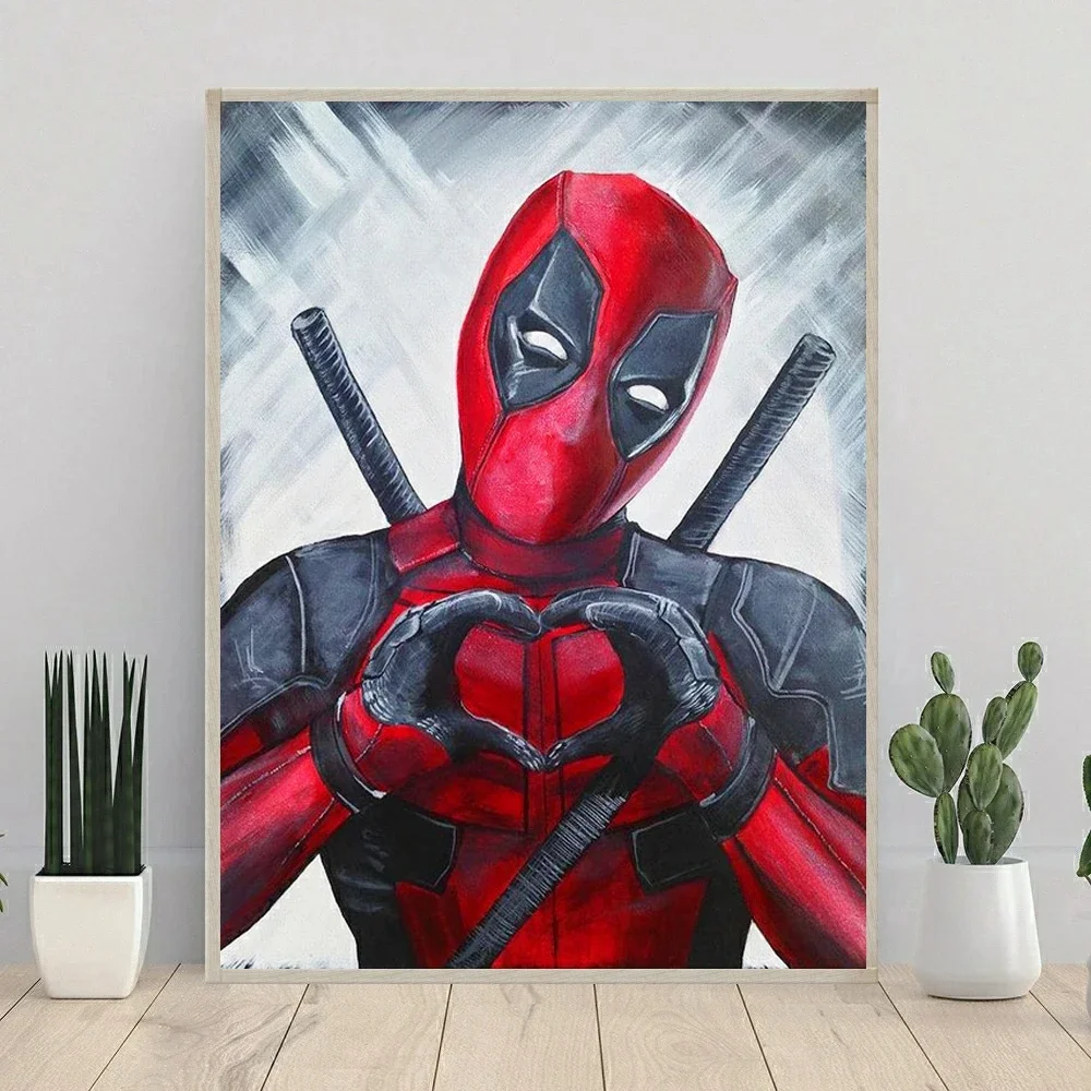 5D DIY Diamond Painting Deadpool Full Round Diamond Mosaic Marvel Home Decor Perfect Gift