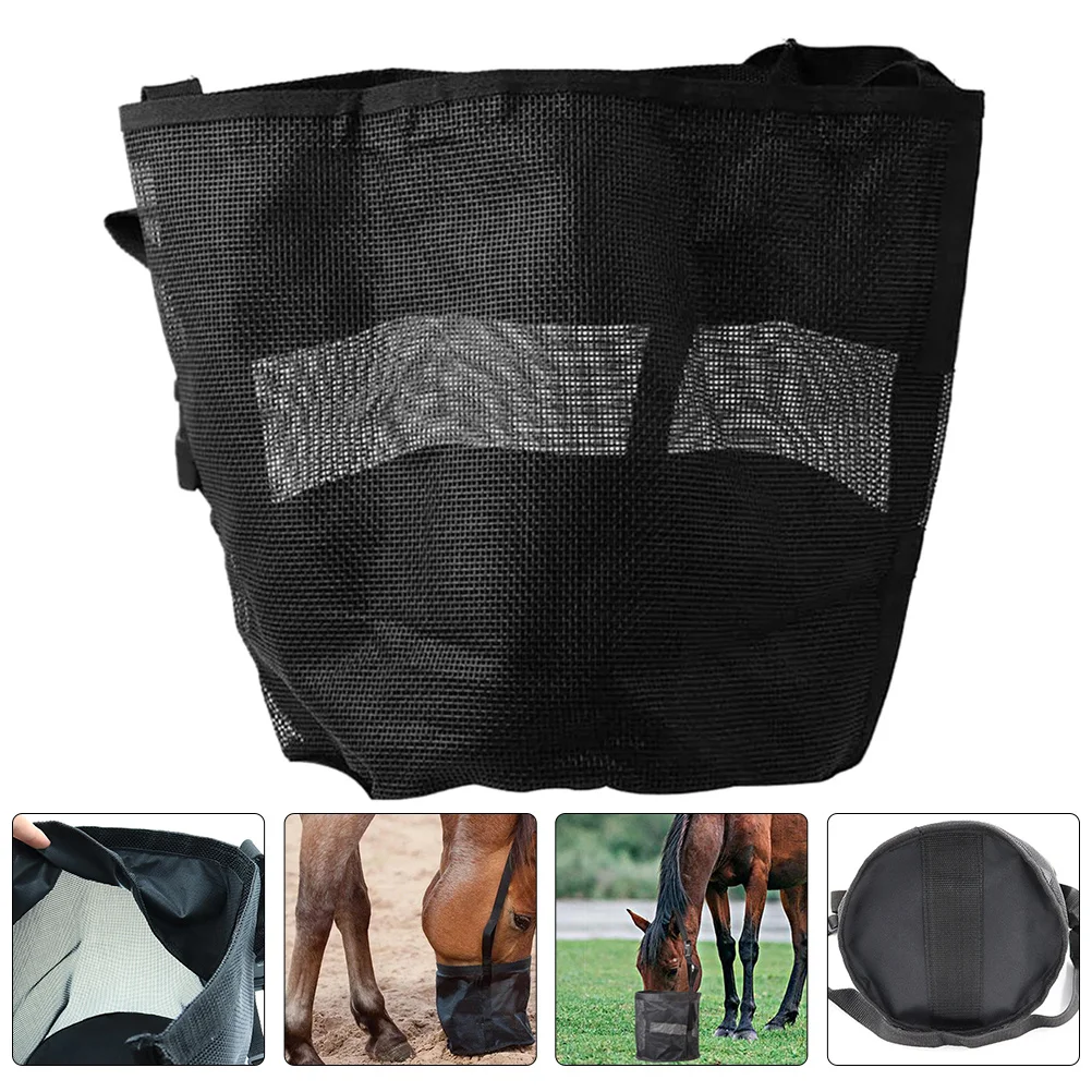 

Horse Feeding Bag Adjustable Durable Mesh Net For Stable Outdoor Use No More Hay Waste Storage Pouch Farm Supplies