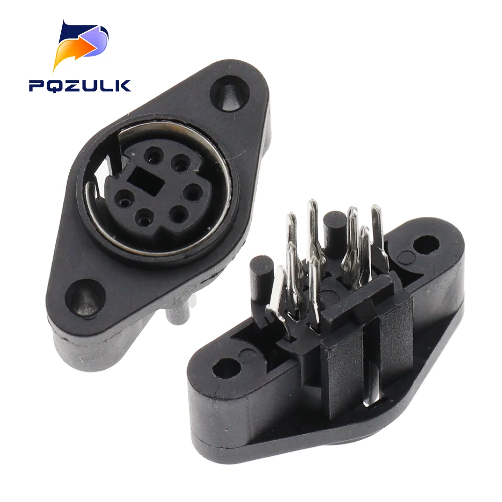 1/5PCS MDC/S Terminal Socket DIN Jack Connector Mini PS2 6Pin 6P with Fixed Hole Mouse Keyboard