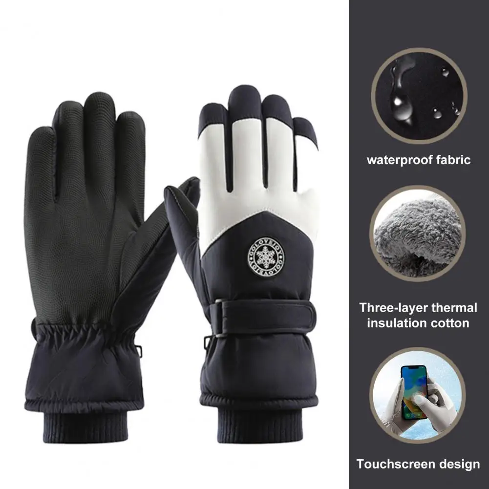 Heat Storage Gloves Elastic Stretch Gloves Windproof Winter Cycling Gloves with Touch Screen Anti-slip Wrist Warm for Unisex