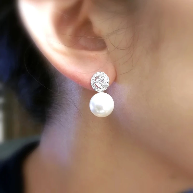 Women's Delicate Imitation Pearl Earrings, Elegant Wedding Accessory