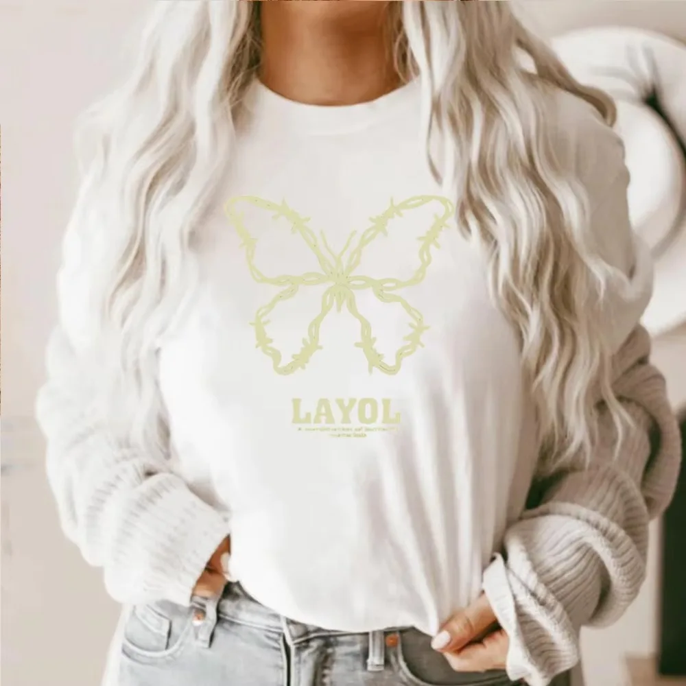 Men's Women's Short-sleeved Explosive Insect Butterfly Dragonfly Print Round Neck T-shirt Women Clothes T Shirt Harajuku Y2k Top